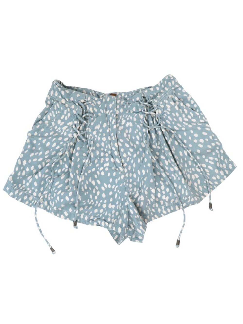Free People Blue Lace Up Boho Shorts Size 6